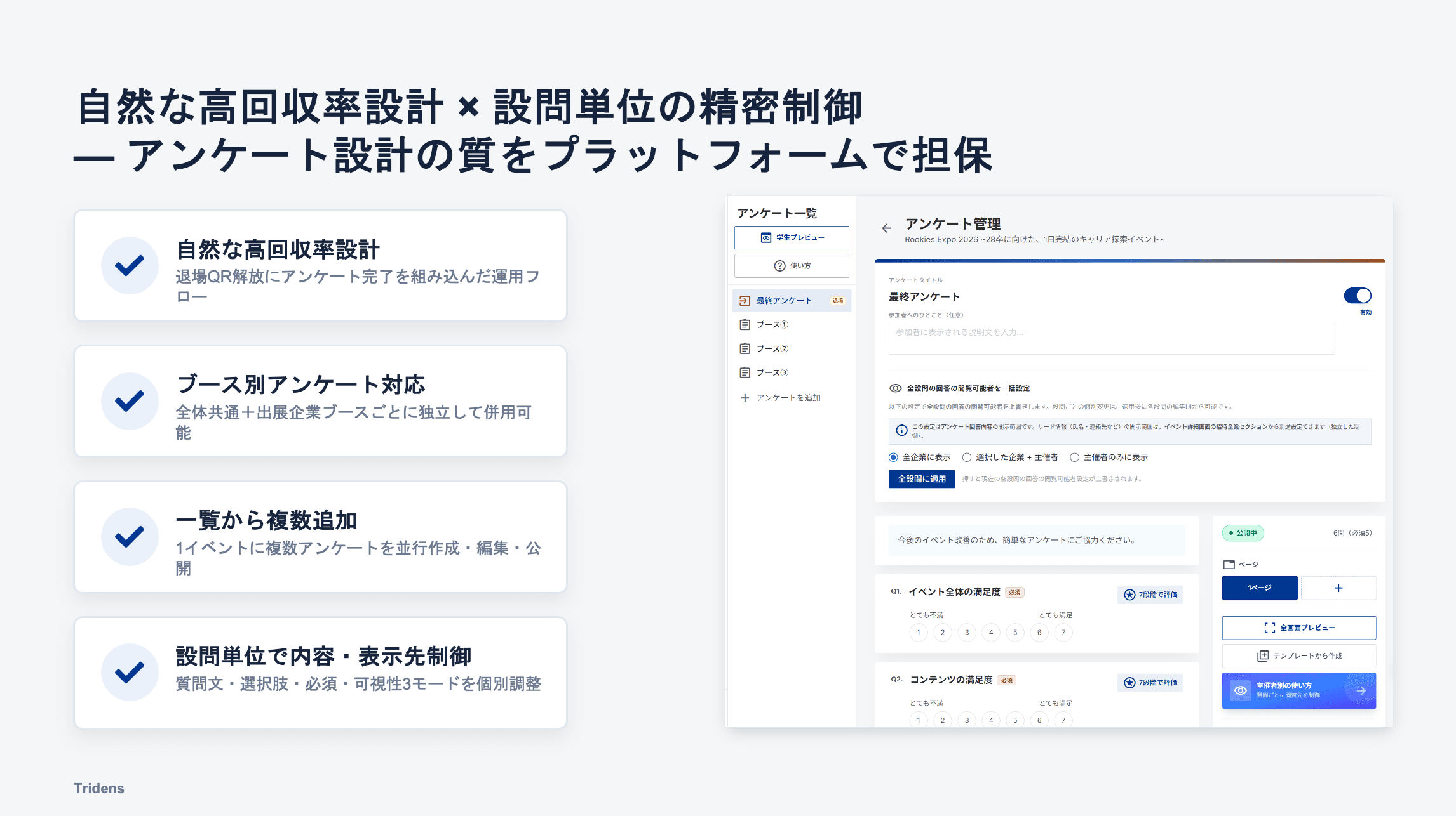 高回収率を実現する独自アンケートシステムのスライド
